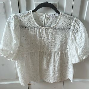 Cotton eyelet blouse